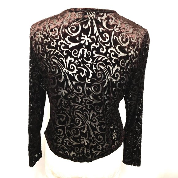 Ilyza Burn out velvet dark plum top Vtg Y2K - Picture 5 of 10